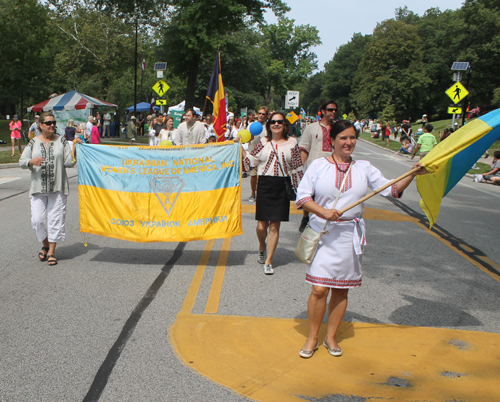 Ukrainian Cultural Garden members marching in the Parade of Flag on One World Day